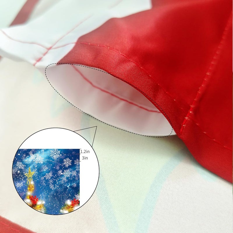 SUNWISHA Christmas Window Curtains Valance Decoration 52x18 inch Snowman Happy Christmas Eve Winter Forest Decor - Rod Pocket Kitchen/Bathroom/Laundry Valances - Image 4
